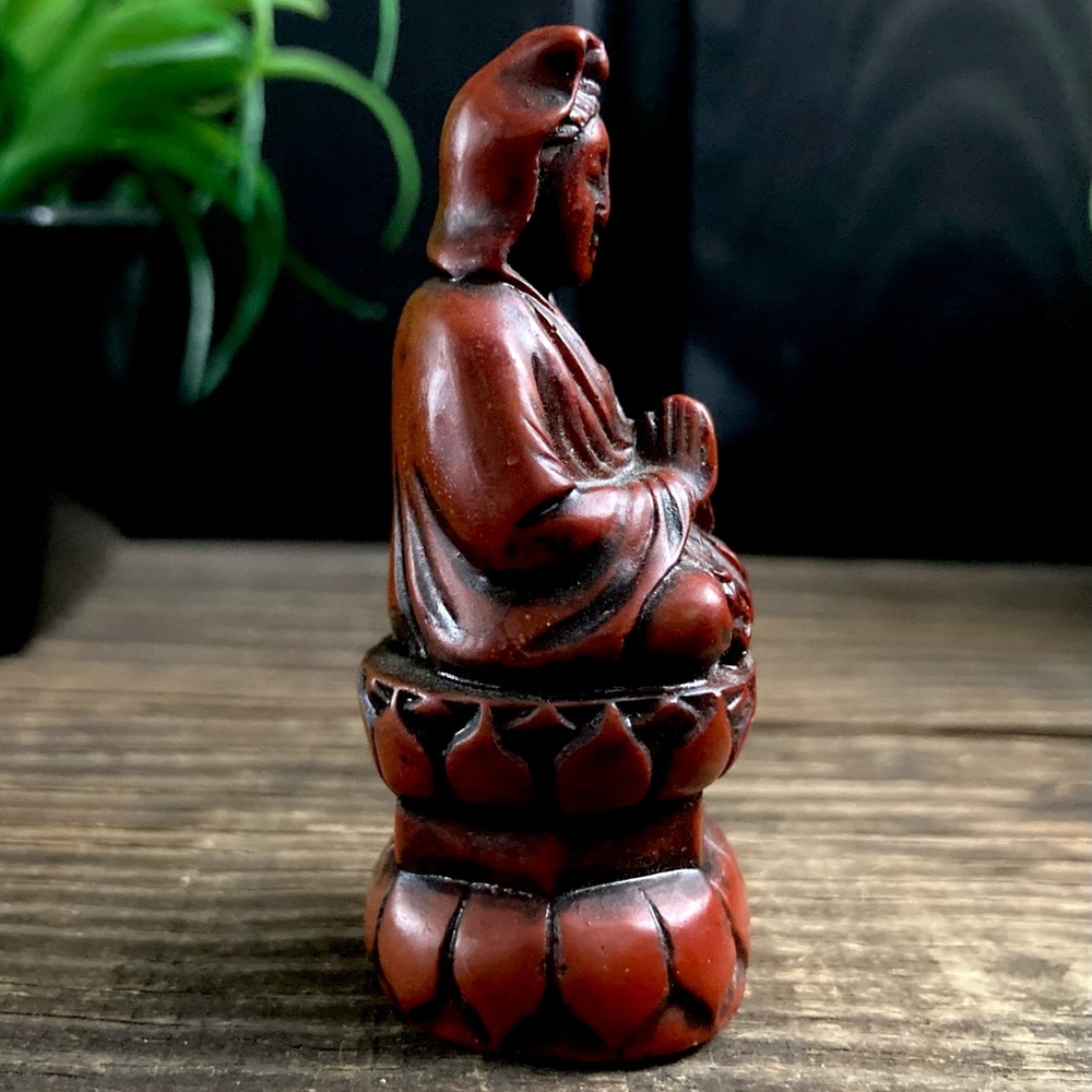 Eastern Enlightenment Meditating Buddha Shakyamuni On Lotus Throne Altar Statue - Picture 5 of 8